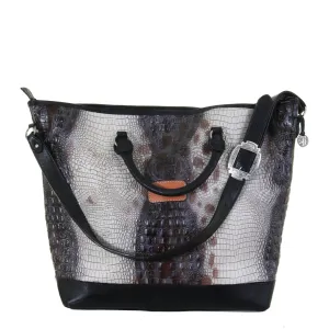 LT06 - Zebra Crocodile Print Luggage Tote