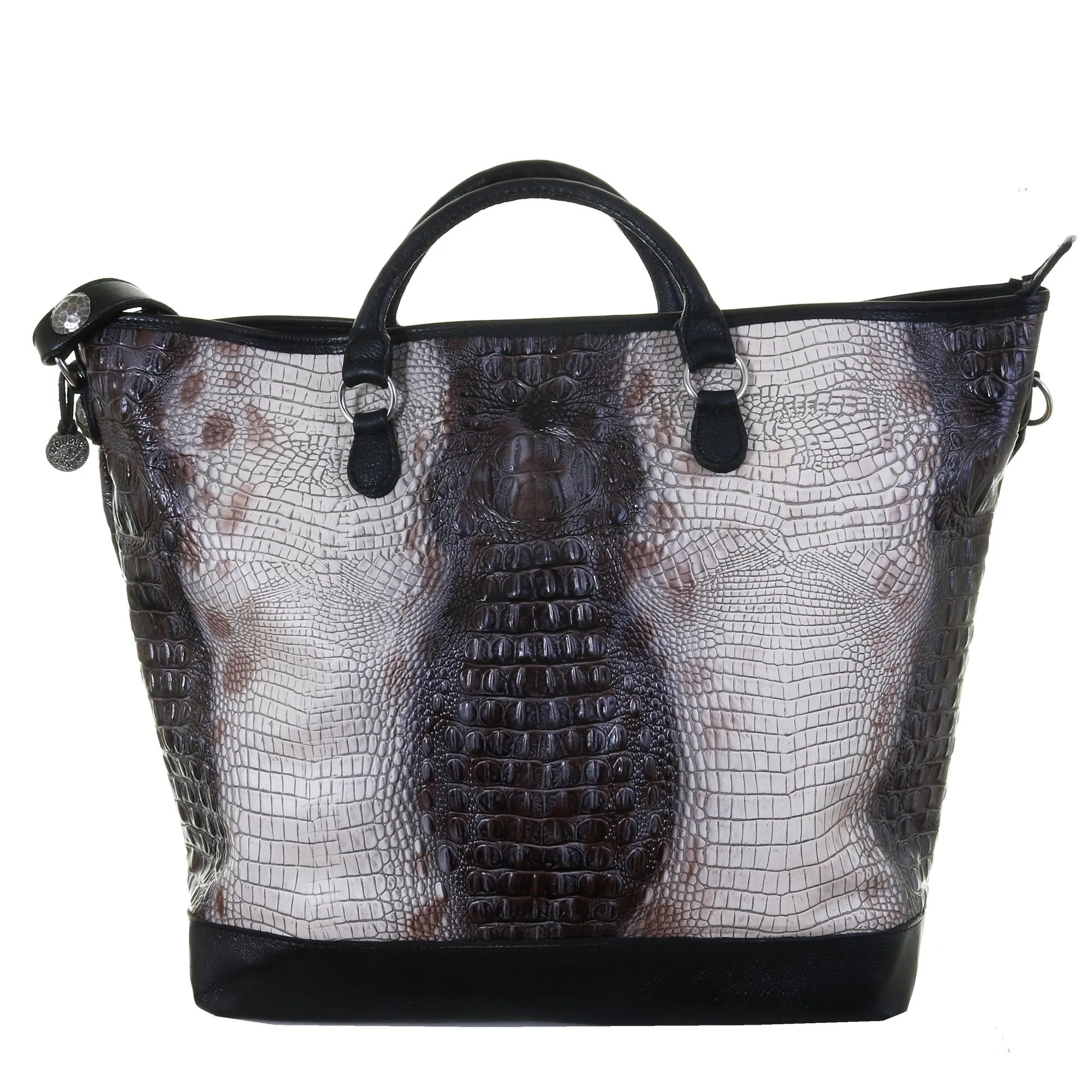 LT06 - Zebra Crocodile Print Luggage Tote