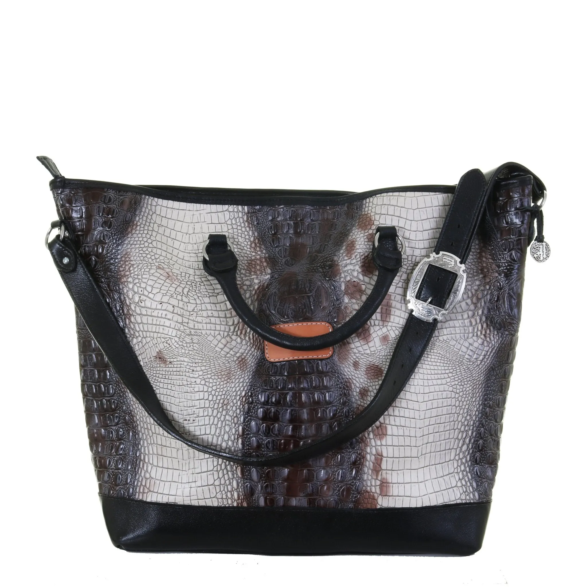 LT06 - Zebra Crocodile Print Luggage Tote
