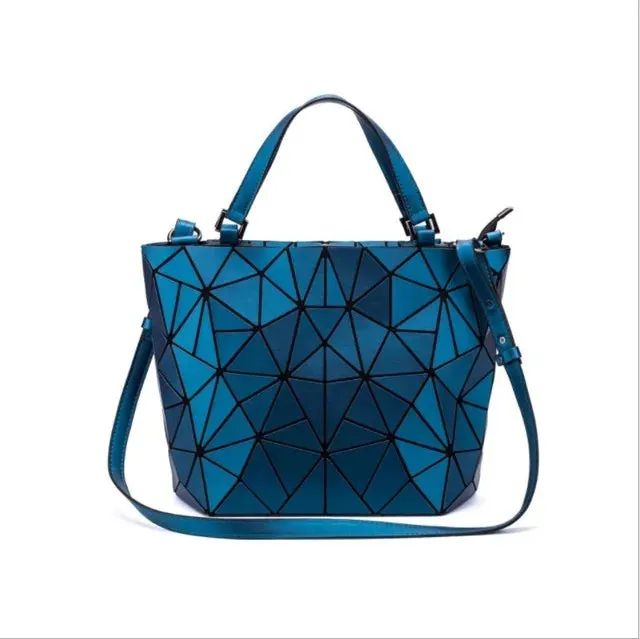 Luminous reflective bao Bag Geometric Tote Folding Shoulder Bags for women 2020 Plain Folding Handbags sac a main Female Bolsas