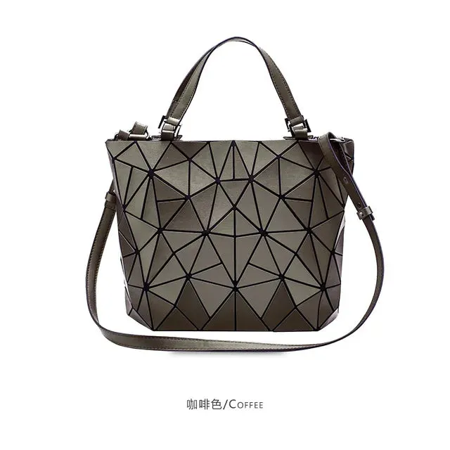 Luminous reflective bao Bag Geometric Tote Folding Shoulder Bags for women 2020 Plain Folding Handbags sac a main Female Bolsas