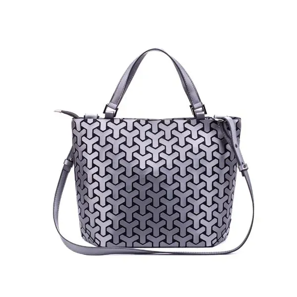 Luminous reflective bao Bag Geometric Tote Folding Shoulder Bags for women 2020 Plain Folding Handbags sac a main Female Bolsas