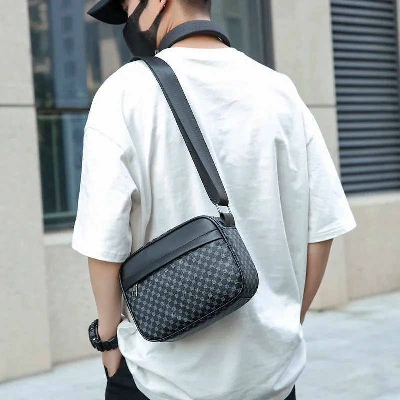 Luxury Leather Fashion Lightweight Satchel Shoulder Bags for Men Casual Business Messenger Comfortable Wide Strap Crossbody Bags