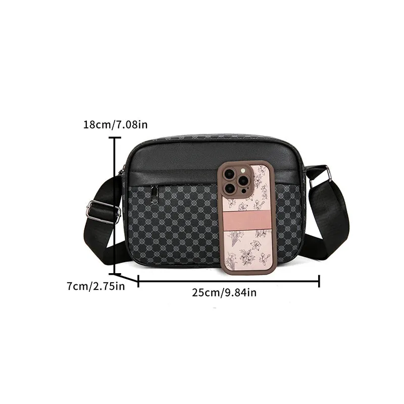 Luxury Leather Fashion Lightweight Satchel Shoulder Bags for Men Casual Business Messenger Comfortable Wide Strap Crossbody Bags