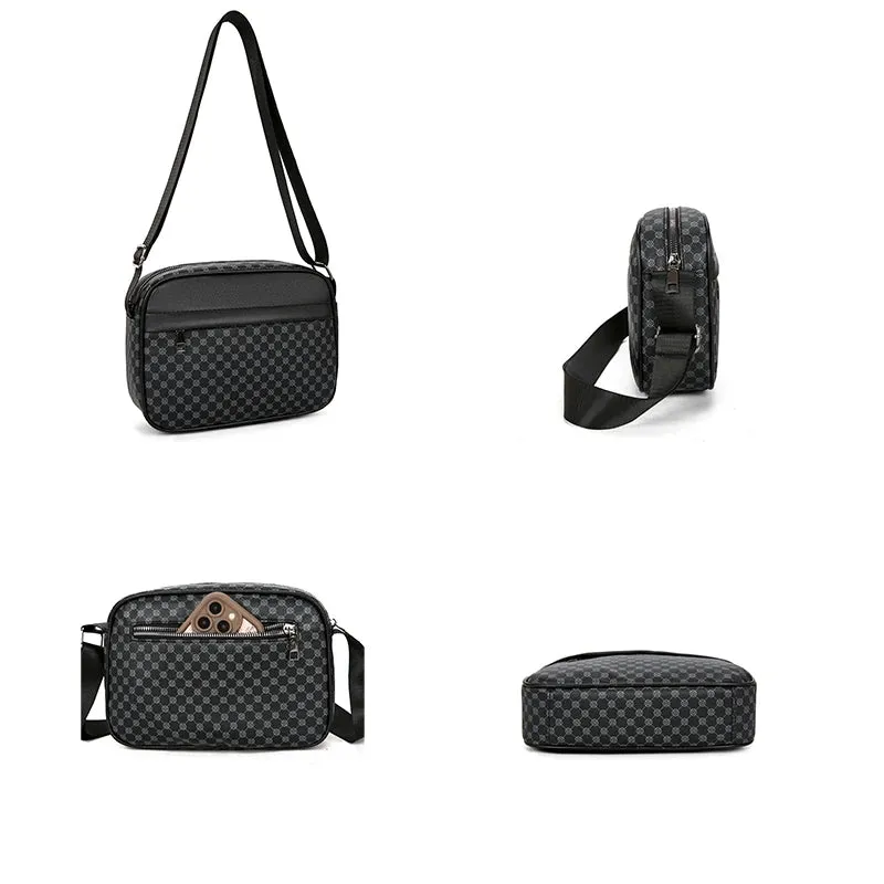Luxury Leather Fashion Lightweight Satchel Shoulder Bags for Men Casual Business Messenger Comfortable Wide Strap Crossbody Bags