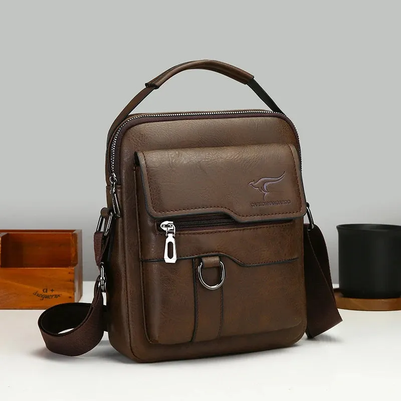 Luxury Vintage Leather Crossbody Satchel Bags for Men Business Casual Messenger Lightweight Men's Shoulder Bag
