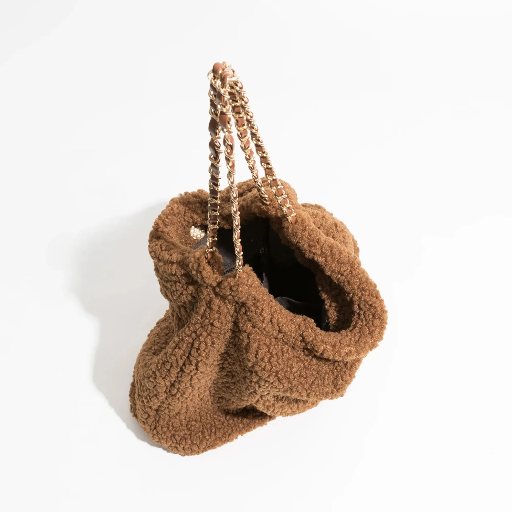 Mamonde Faux Lambs Fur Hobo Shoulder Bag