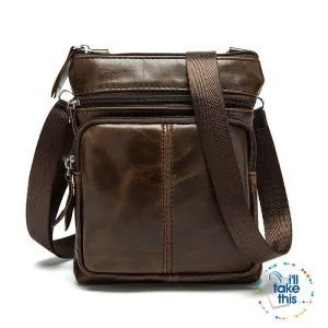 Man Bag in Genuine Leather - Small Messenger Bag with Shoulder Strap/Cross-body - 5 Colors