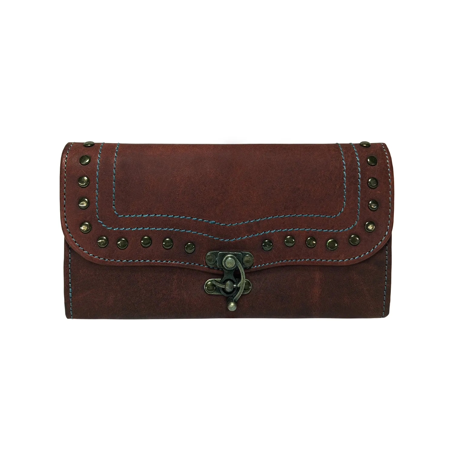 MANDAVA Women's Genuine Leather Slim Wallet | Ladies Compact Card Holder Trifold Long Purse
