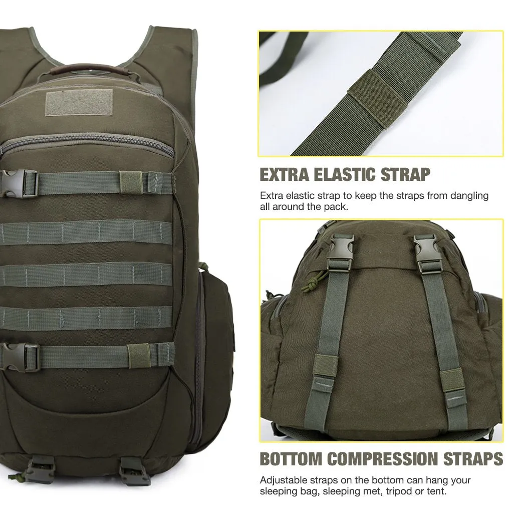 Mardingtop Military Backpack Tactical Molle Backpack Rucksack Bug Out Bag for School Camping Hiking Trekking (Camo Green-2)