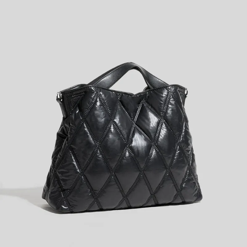 Marla Diamond Quilted Puffer Totes - 5 Colors