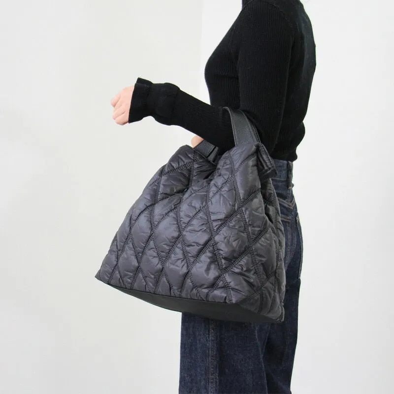 Marla Diamond Quilted Puffer Totes - 5 Colors