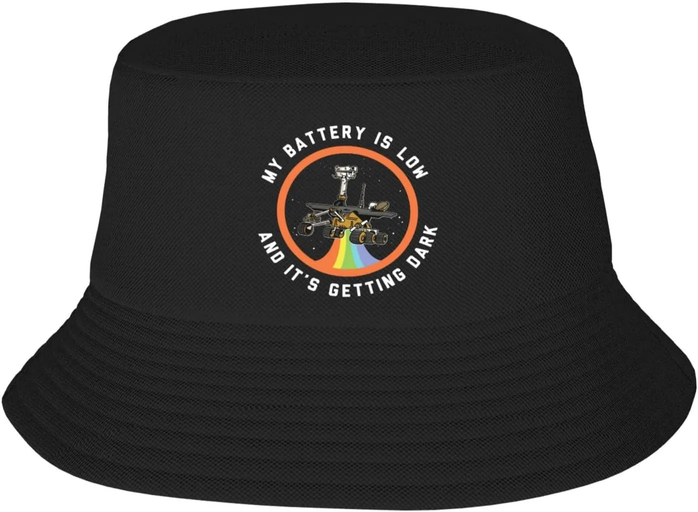 Mars 2020-Perseverance Rover Landing Bucket Hat Mens Womens Fisherman Hat for Outdoor Fishing Hiking Camping Gardening Bucket Sun Hats Black