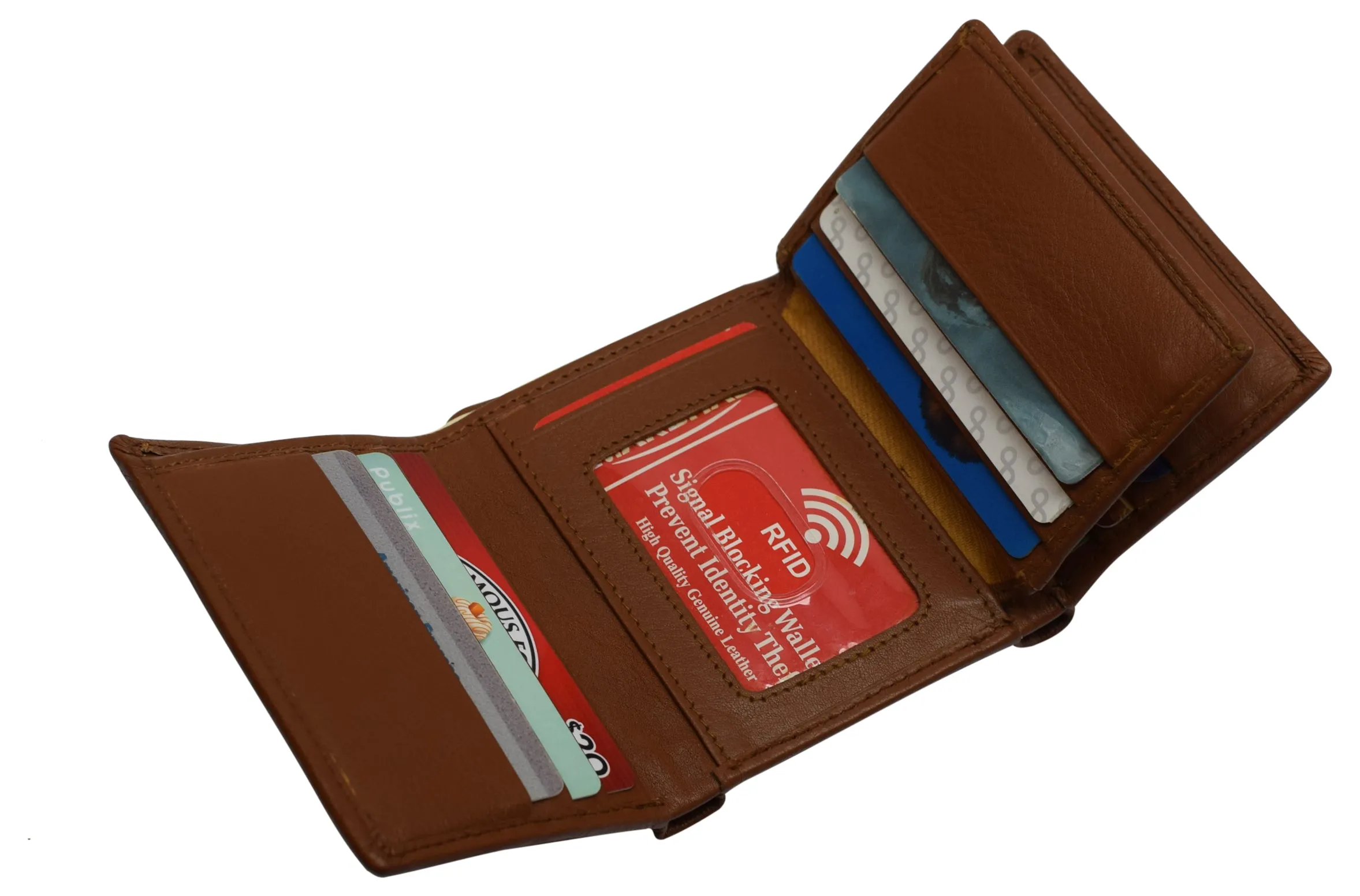 Marshal RFID Signal Blocking Trifold Wallets for Men Genuine Cow Leather