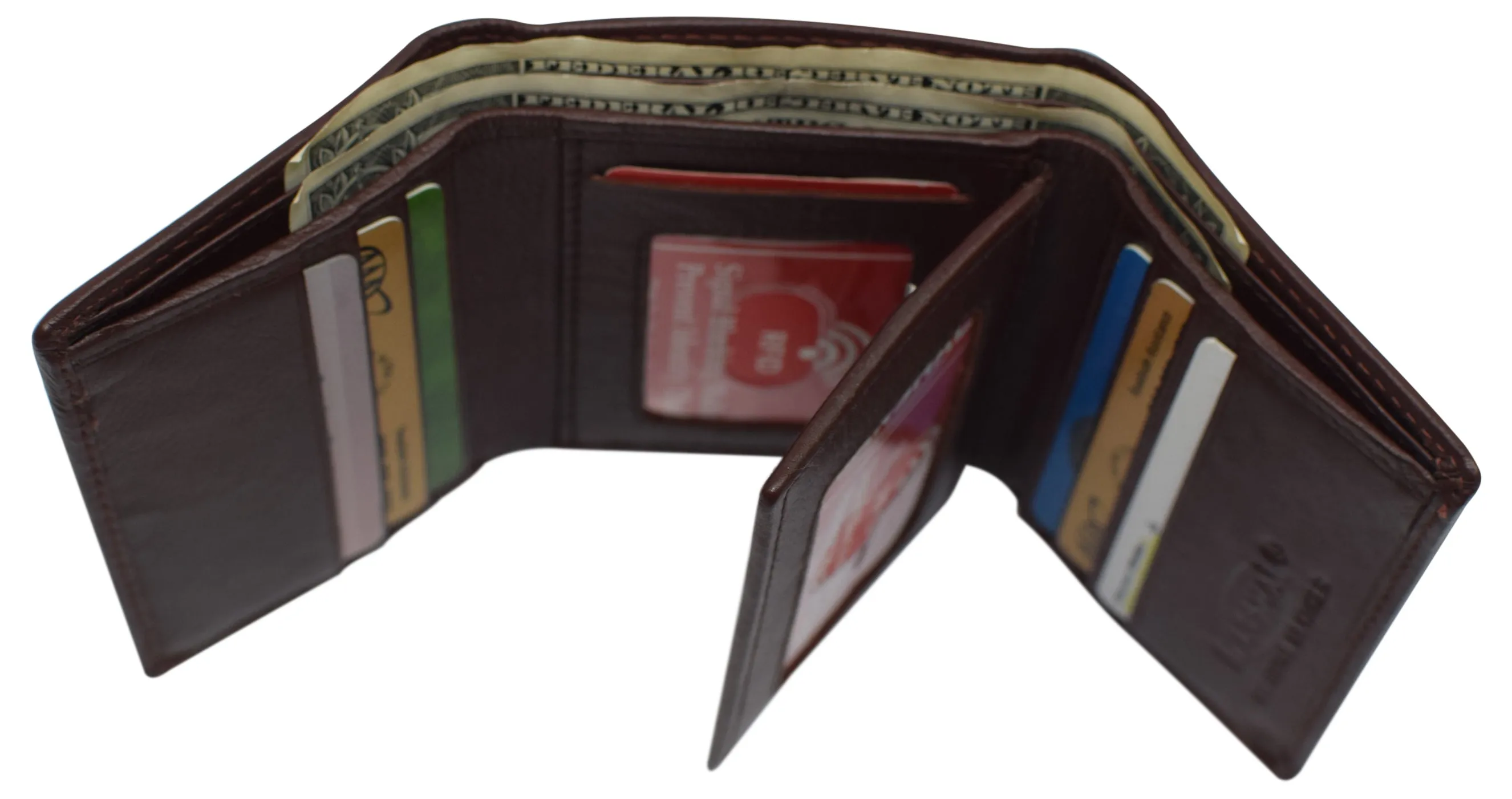 Marshal RFID Signal Blocking Trifold Wallets for Men Genuine Cow Leather