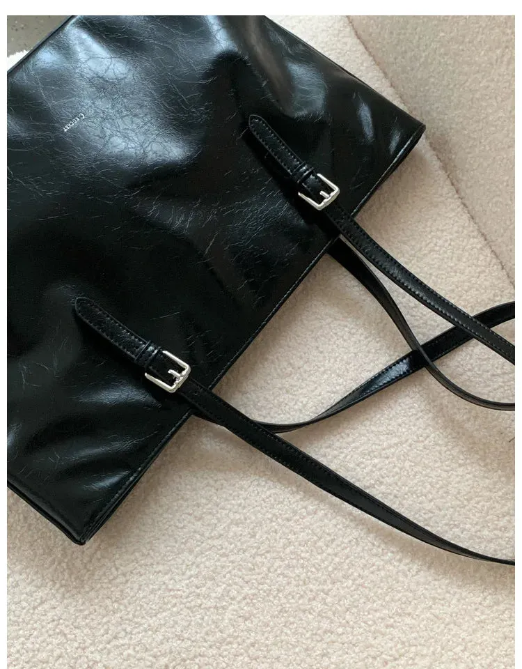 MAYTRENDS  -  Shoulder Bags for Women Oil Wax Leather Handbag Tote Crossbody Bag Vintage Satchels Women Bags Designer Handbag High Quality