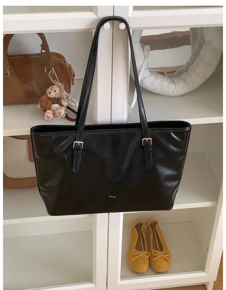 MAYTRENDS  -  Shoulder Bags for Women Oil Wax Leather Handbag Tote Crossbody Bag Vintage Satchels Women Bags Designer Handbag High Quality
