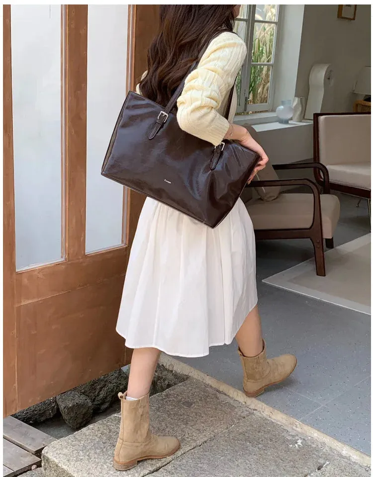 MAYTRENDS  -  Shoulder Bags for Women Oil Wax Leather Handbag Tote Crossbody Bag Vintage Satchels Women Bags Designer Handbag High Quality