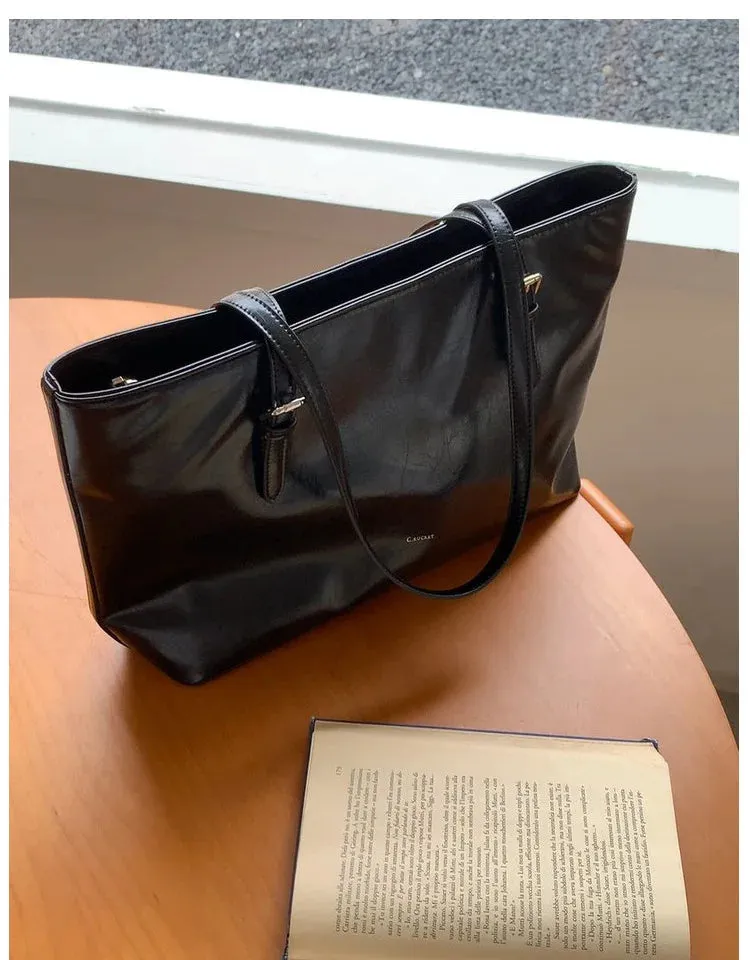 MAYTRENDS  -  Shoulder Bags for Women Oil Wax Leather Handbag Tote Crossbody Bag Vintage Satchels Women Bags Designer Handbag High Quality