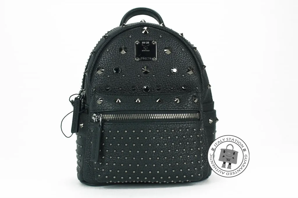 Mcm MWK5AVE88 Extra Mini Bebe Boo Swarovski Crystals Black / TI001  Leather Mini Backpacks Shw