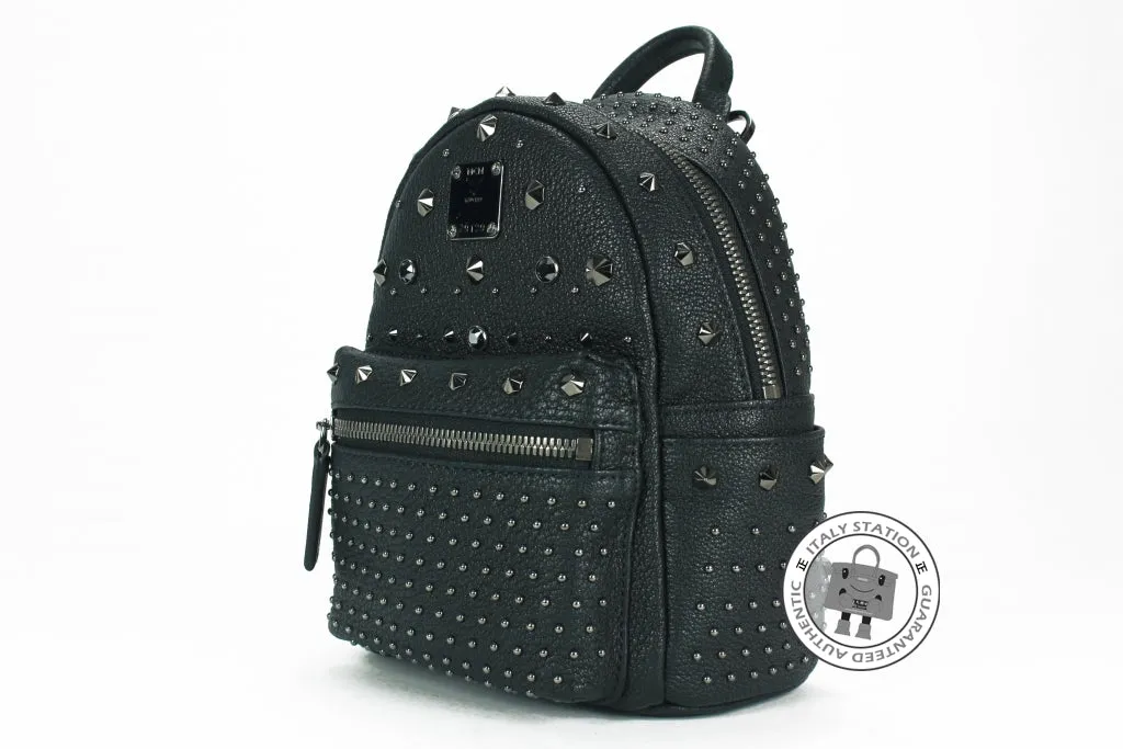 Mcm MWK5AVE88 Extra Mini Bebe Boo Swarovski Crystals Black / TI001  Leather Mini Backpacks Shw