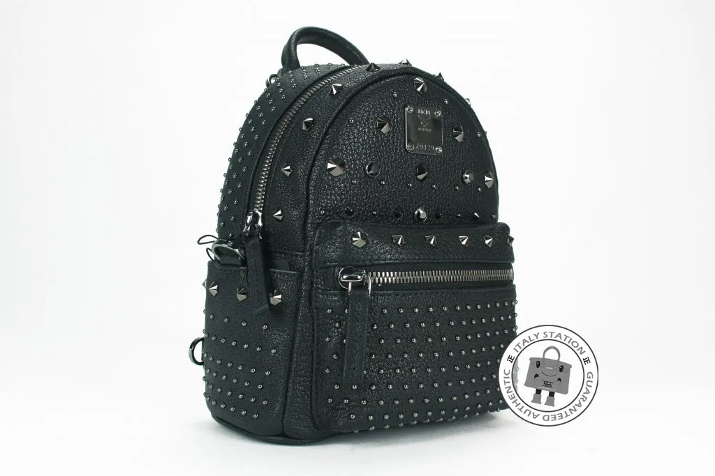 Mcm MWK5AVE88 Extra Mini Bebe Boo Swarovski Crystals Black / TI001  Leather Mini Backpacks Shw