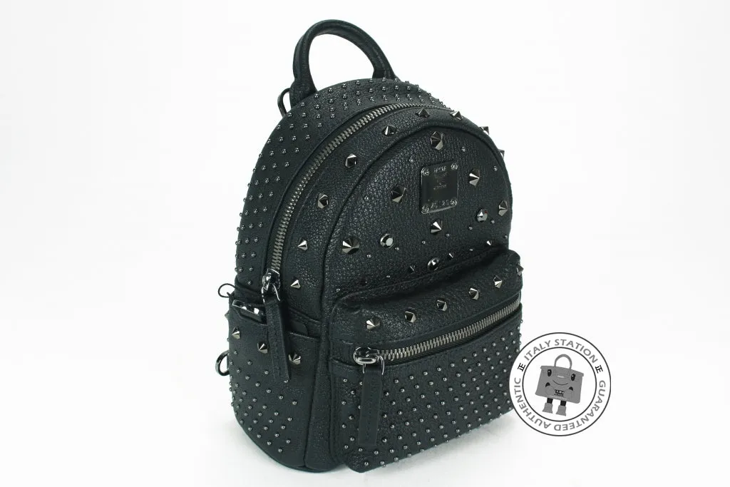 Mcm MWK5AVE88 Extra Mini Bebe Boo Swarovski Crystals Black / TI001  Leather Mini Backpacks Shw