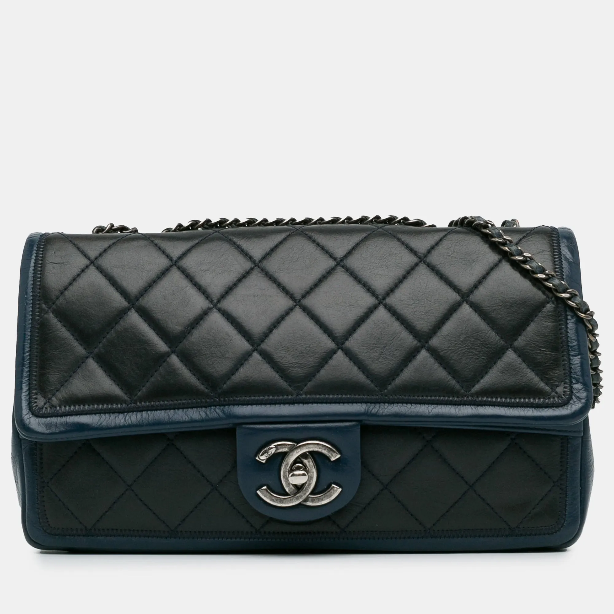 Medium Bicolor Lambskin Graphic Flap