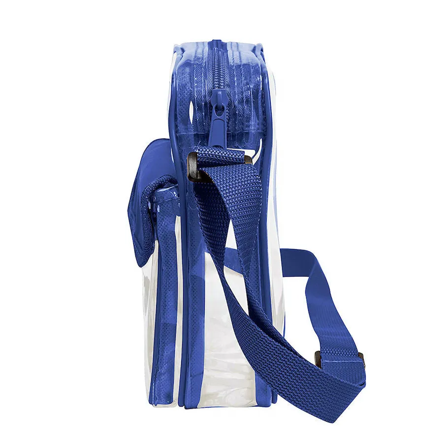 Medium Clear Cross-Body Messenger Shoulder Bag (CH-500-ROY) - Royal Blue Trim