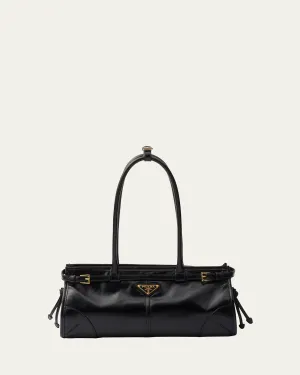 Medium East-West Leather Shoulder Bag