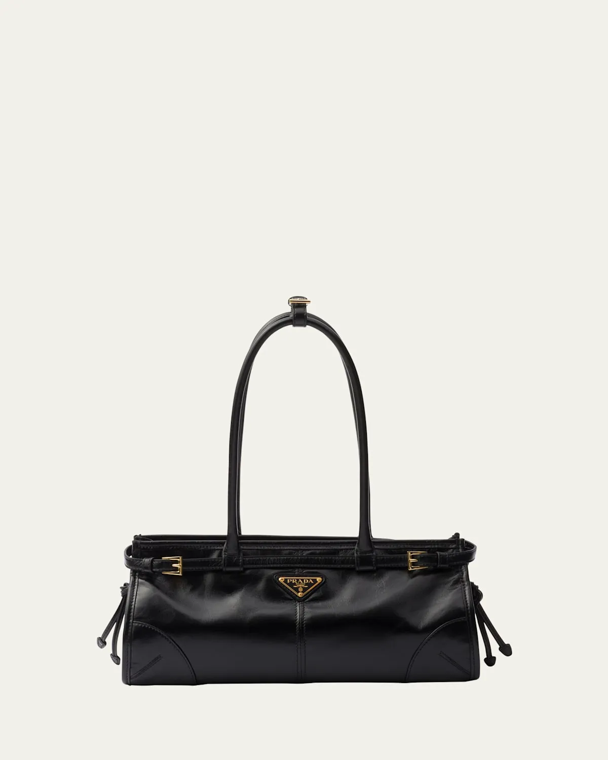 Medium East-West Leather Shoulder Bag