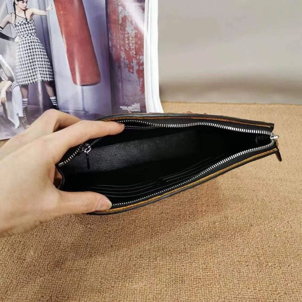 Mens Classic Vintage Genuine Crocodile Leather Zip Clutch Bag