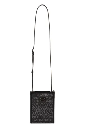 Men's Messenger Bag With Logo in Black | BM3025AJ705 Color 8B969