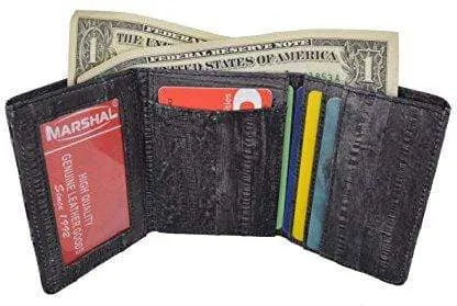 Men's Waterproof Eel Skin Slim Credit Card ID Holder Trifold Wallet