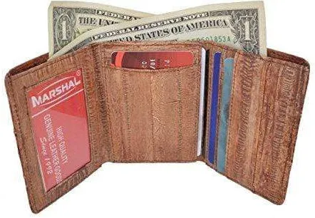 Men's Waterproof Eel Skin Slim Credit Card ID Holder Trifold Wallet