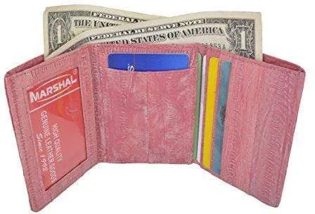 Men's Waterproof Eel Skin Slim Credit Card ID Holder Trifold Wallet