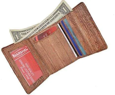 Men's Waterproof Eel Skin Slim Credit Card ID Holder Trifold Wallet