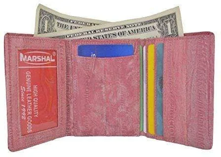 Men's Waterproof Eel Skin Slim Credit Card ID Holder Trifold Wallet