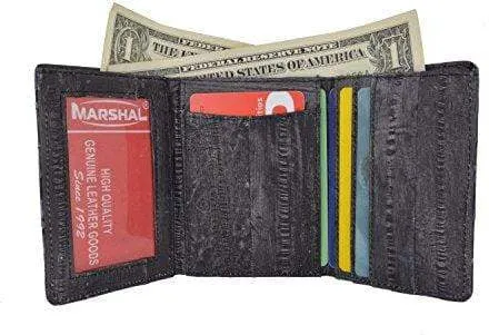 Men's Waterproof Eel Skin Slim Credit Card ID Holder Trifold Wallet