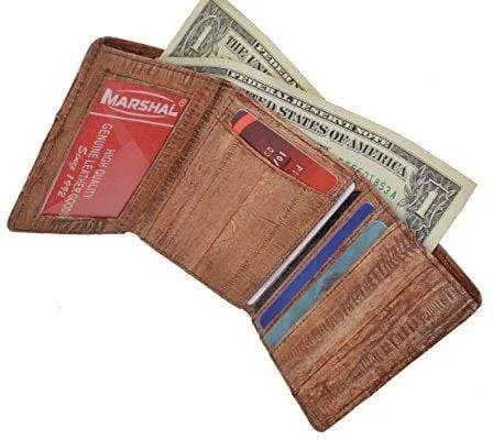 Men's Waterproof Eel Skin Slim Credit Card ID Holder Trifold Wallet