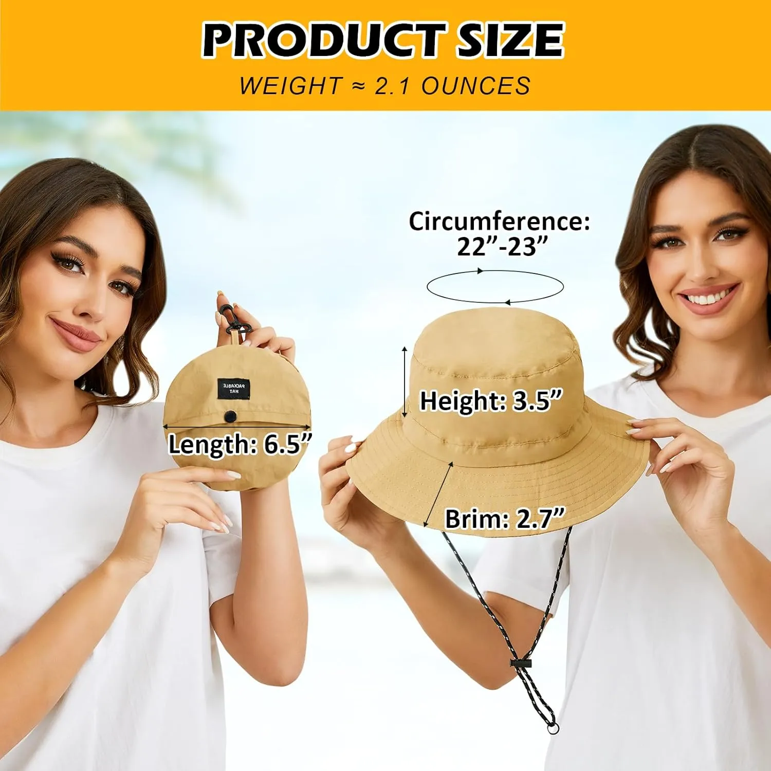 MIDNIGHTSUN Waterproof Bucket Hat Women Packable Outdoor Fishing Lightweight Men UV Protection Summer Sun Hat
