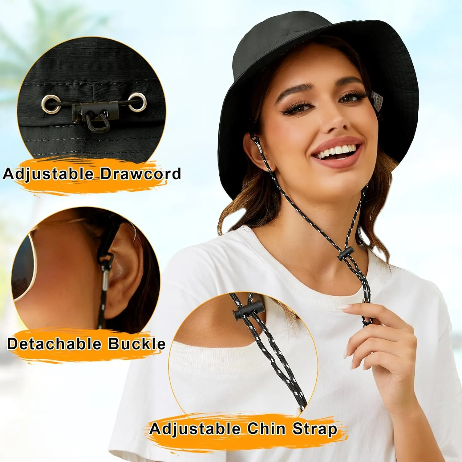 MIDNIGHTSUN Waterproof Bucket Hat Women Packable Outdoor Fishing Lightweight Men UV Protection Summer Sun Hat