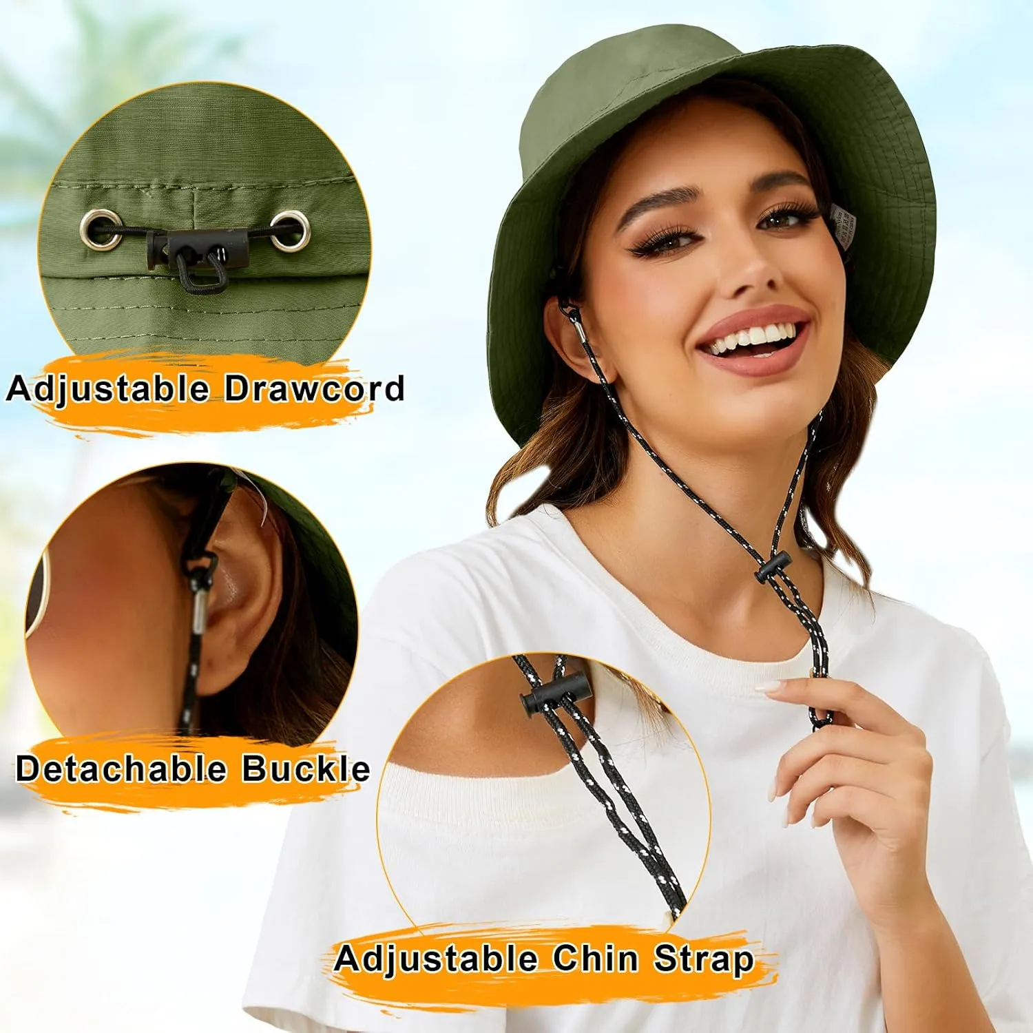 MIDNIGHTSUN Waterproof Bucket Hat Women Packable Outdoor Fishing Lightweight Men UV Protection Summer Sun Hat