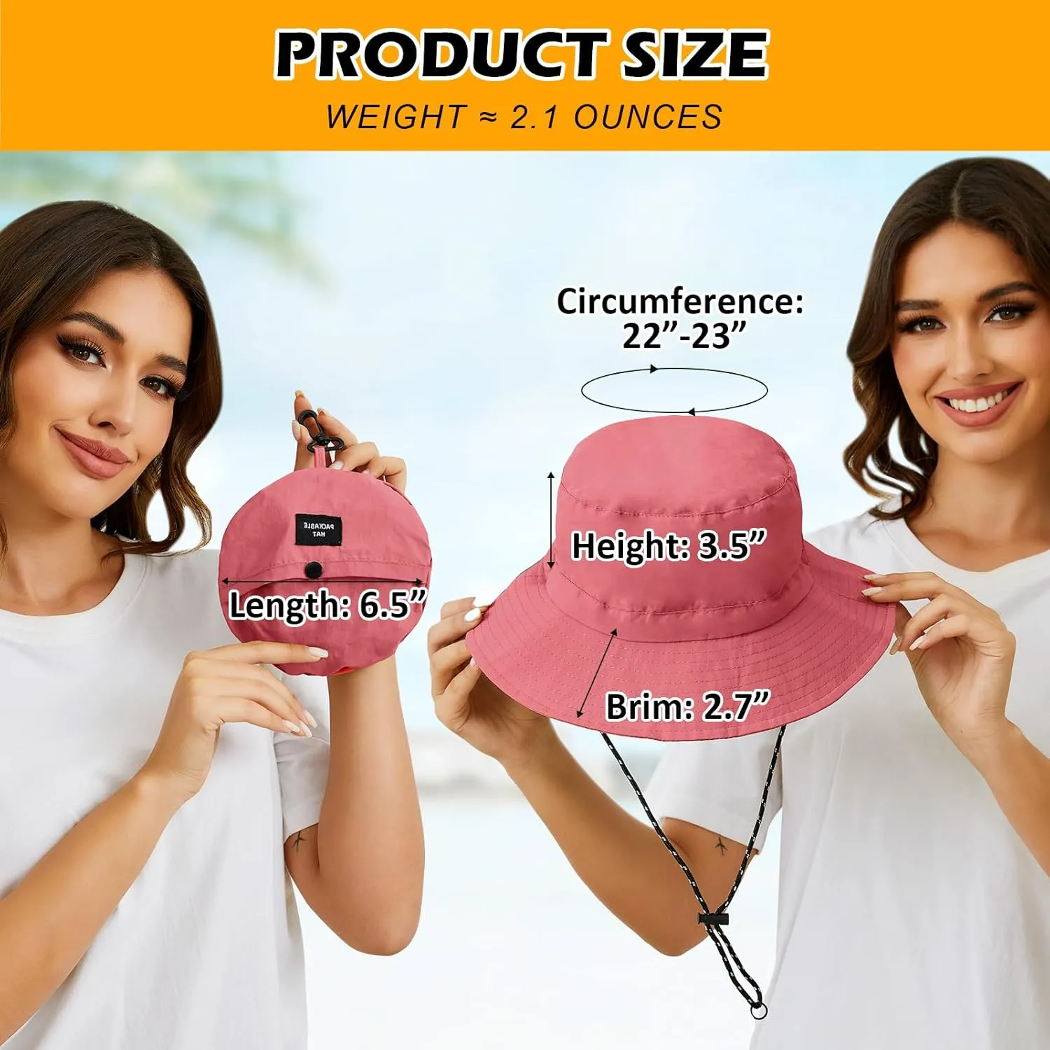 MIDNIGHTSUN Waterproof Bucket Hat Women Packable Outdoor Fishing Lightweight Men UV Protection Summer Sun Hat