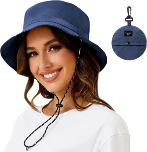 MIDNIGHTSUN Waterproof Bucket Hat Women Packable Outdoor Fishing Lightweight Men UV Protection Summer Sun Hat