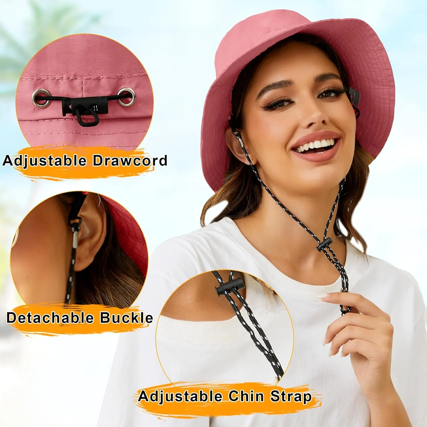 MIDNIGHTSUN Waterproof Bucket Hat Women Packable Outdoor Fishing Lightweight Men UV Protection Summer Sun Hat