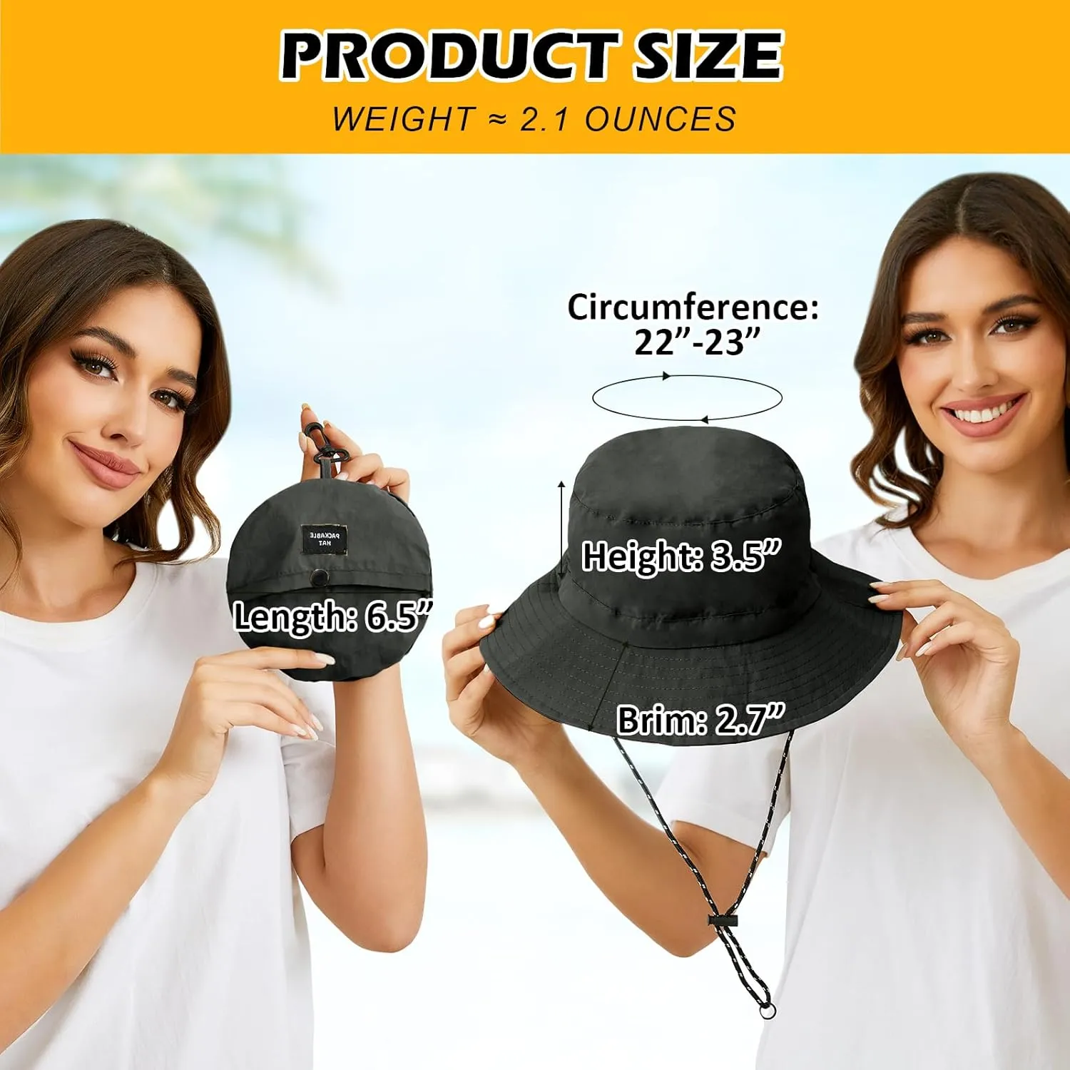 MIDNIGHTSUN Waterproof Bucket Hat Women Packable Outdoor Fishing Lightweight Men UV Protection Summer Sun Hat