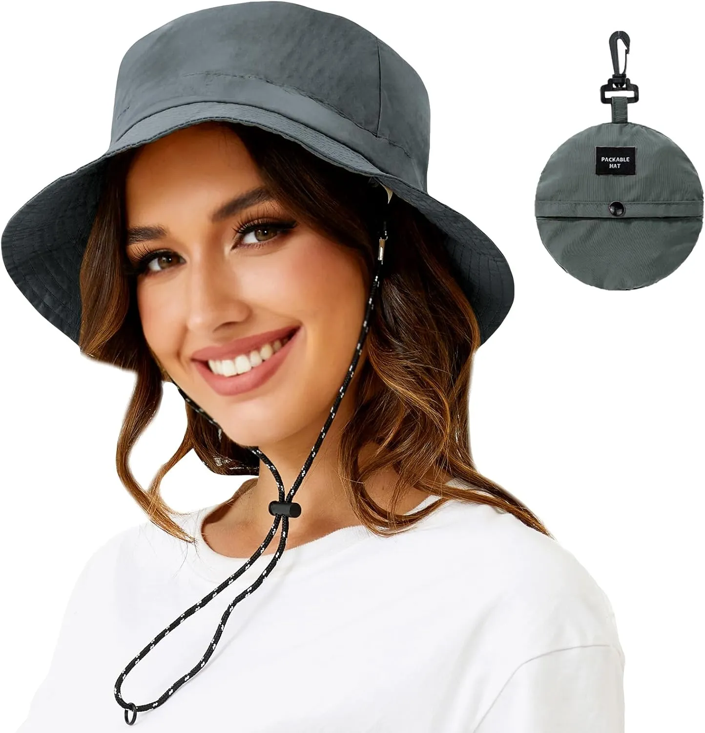 MIDNIGHTSUN Waterproof Bucket Hat Women Packable Outdoor Fishing Lightweight Men UV Protection Summer Sun Hat