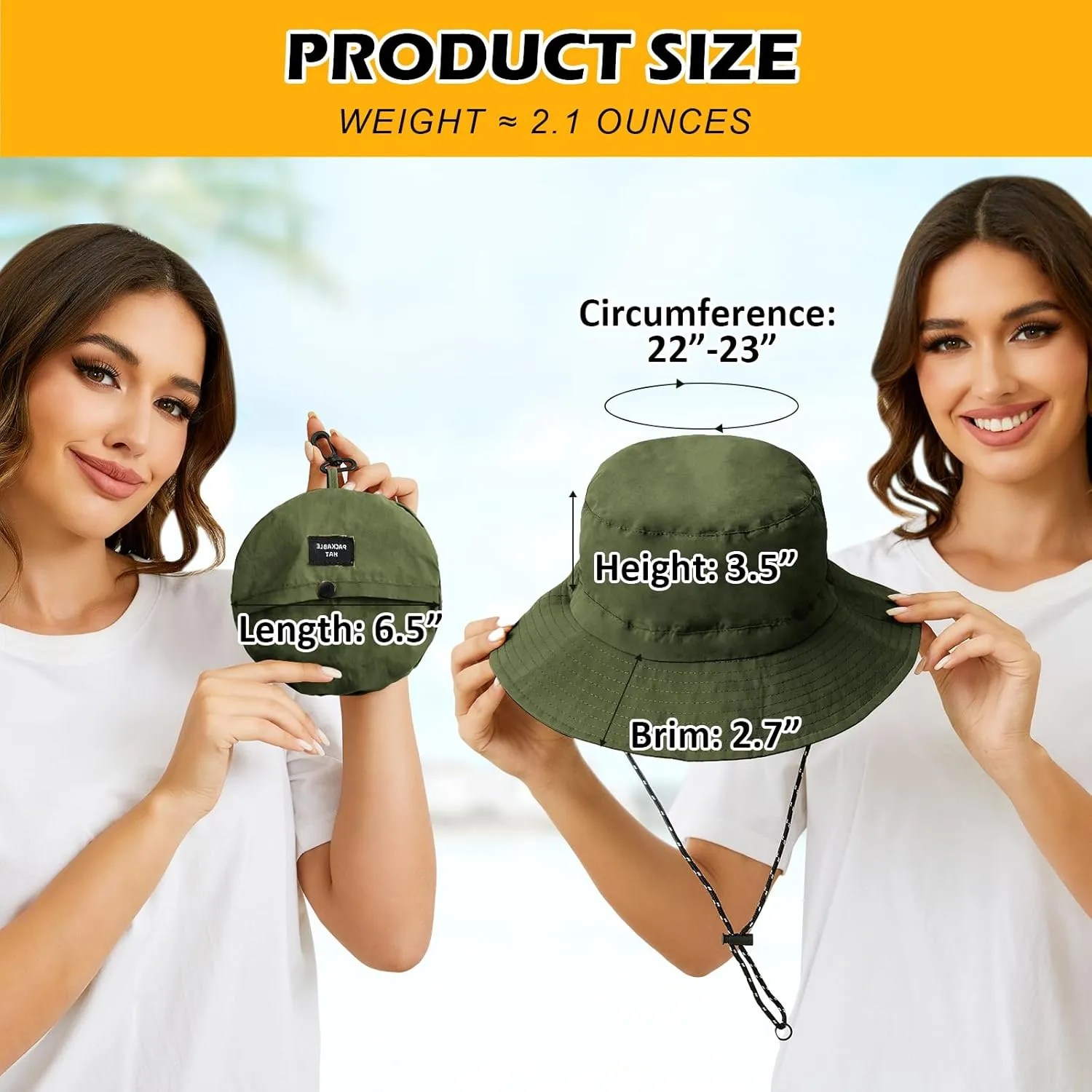 MIDNIGHTSUN Waterproof Bucket Hat Women Packable Outdoor Fishing Lightweight Men UV Protection Summer Sun Hat