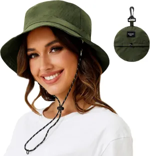 MIDNIGHTSUN Waterproof Bucket Hat Women Packable Outdoor Fishing Lightweight Men UV Protection Summer Sun Hat